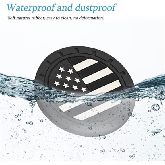 American Flag Car Cup Coasters 4-Pack Cup Holder Anti Slip Rubber Vehicle Black - Picture 4 of 7
